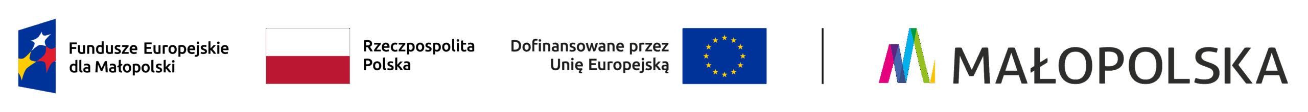 logotypy unijne, flaga RP, logo Małopolska